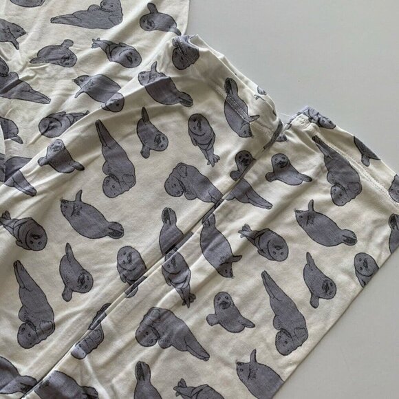Kate Quinn Organics Gray Seals Bamboo Leggings 6 Years - Picture 4 of 7